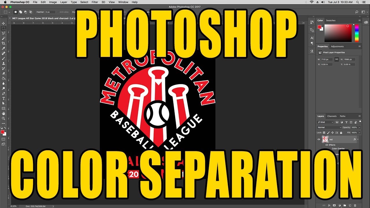 How to Separate a 2 Color Design in Photoshop for Screen Printing