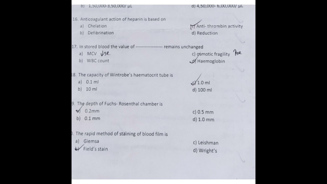 Hematology MCQ for psc,upsc,Dha....