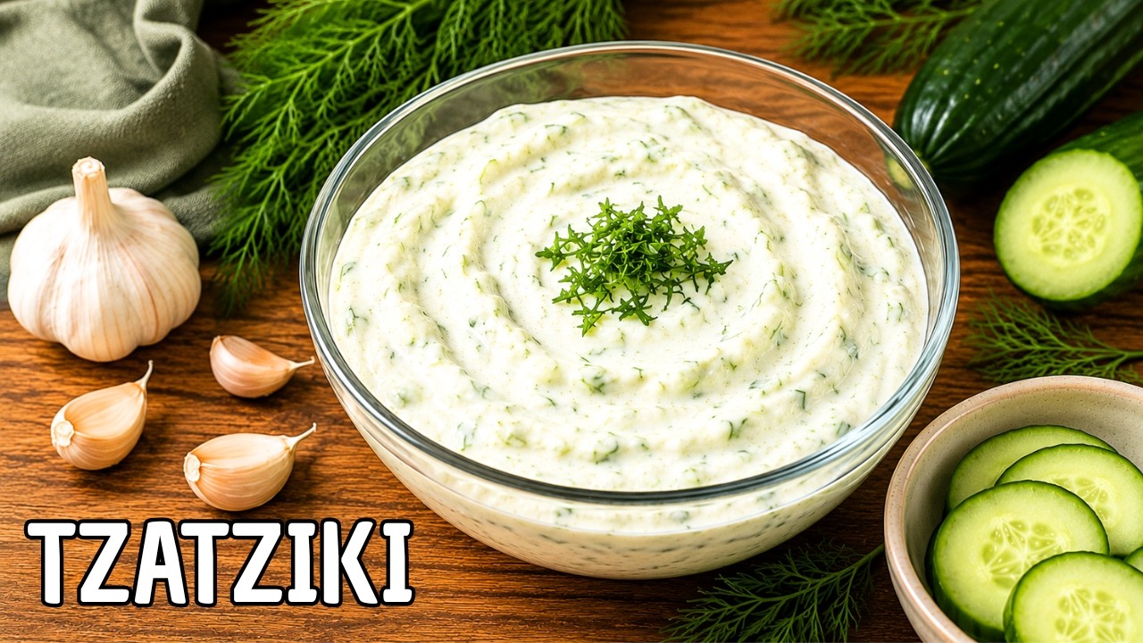 Cremiges Tsatsiki mit nur 2 Haupt-Zutaten 💚😋Originalrezept, einfach zum Grillen selber machen #234