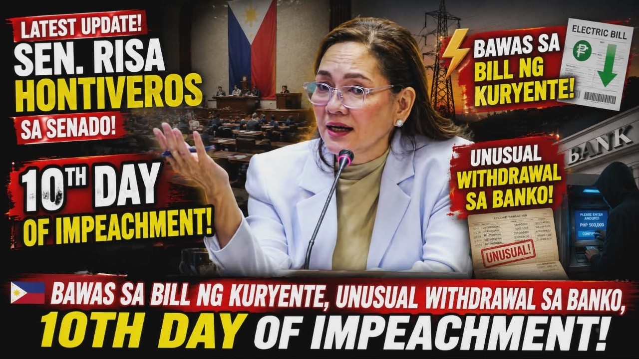SEN. RISA PUSHING SA BAWAS SINGIL SA KURYENTE | UNUSUAL WITHDRAWAL SA BANKO | 10TH DAY IMPEACHMENT!
