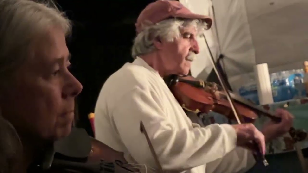 Clifftop 2023, Tom Reiley on Lap Steel at Bobs’ swing tent w/ Matt Klemets