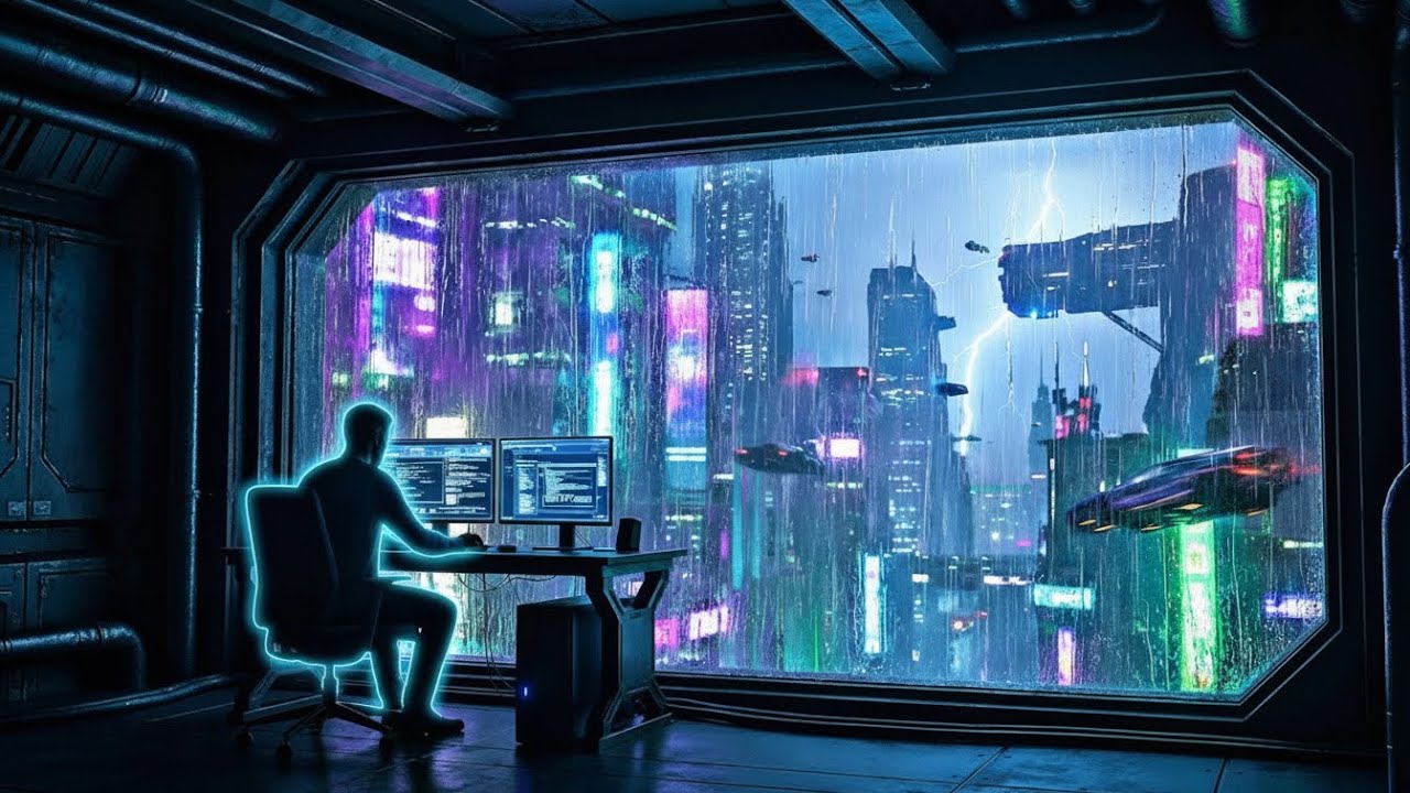 RAINLOCKED MEGACITY – 1 Hour Dark Ambient Music for Deep Focus