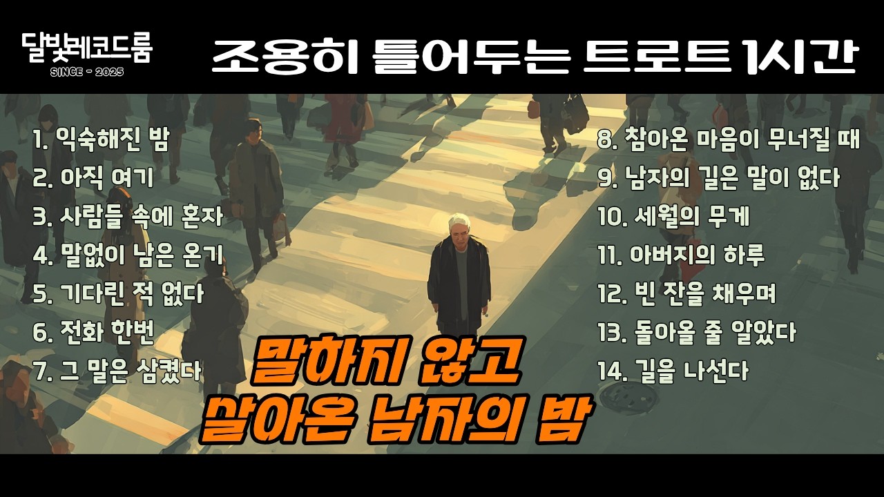 말하지 않고 살아온 남자의 밤 | 조용히 틀어두는 베스트 트로트 1시간