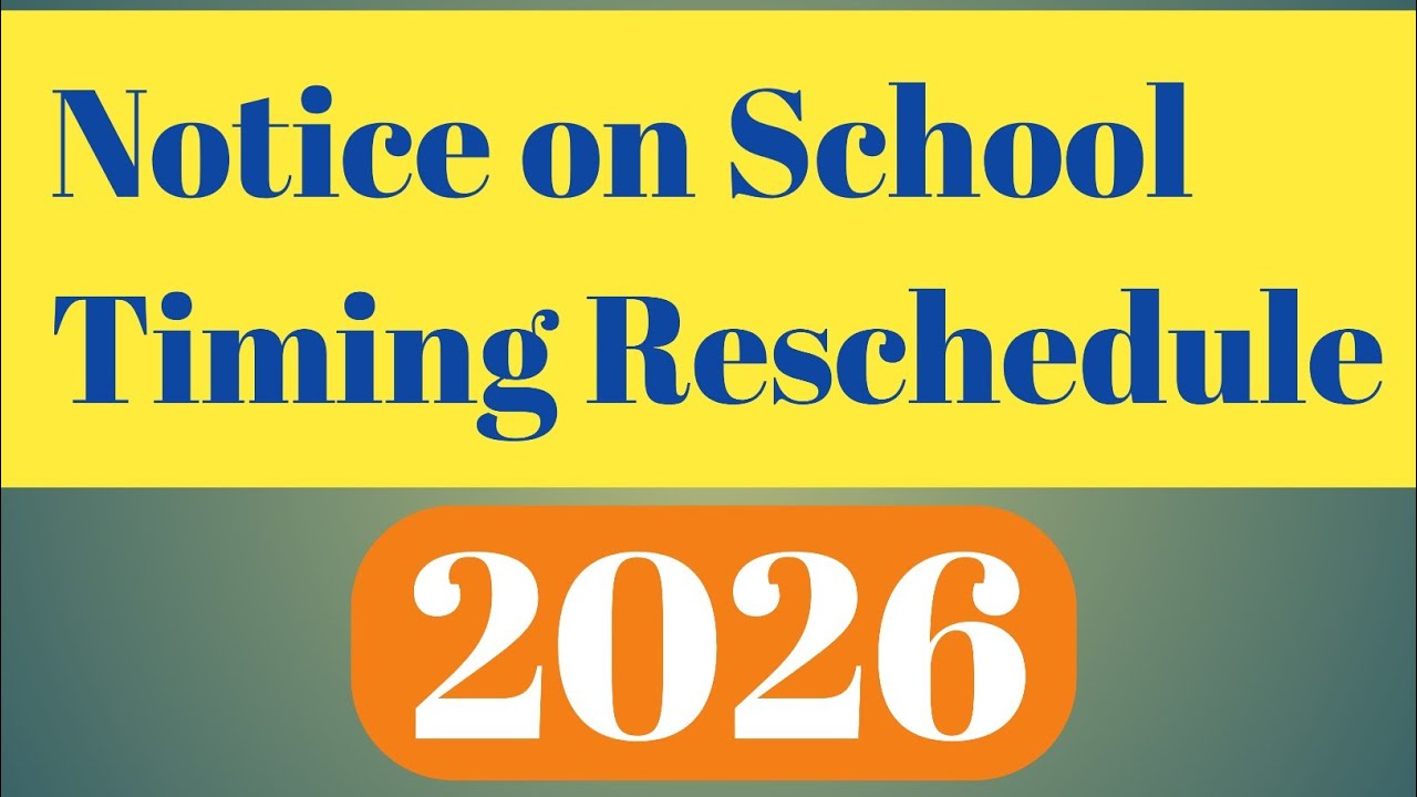 Notice on School Timing reschedule// heatwave notice // extreme heatwave school timing change Notice