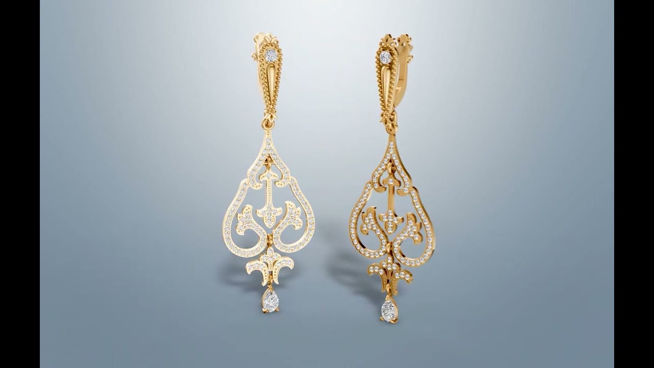 Earrings - 12) Floral design+d