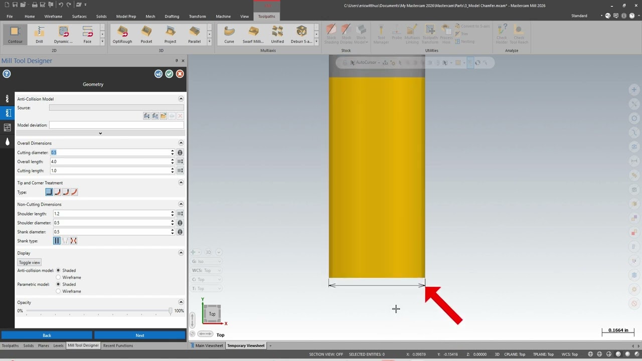 CREATING A MILL TOOL IN MASTERCAM 2026