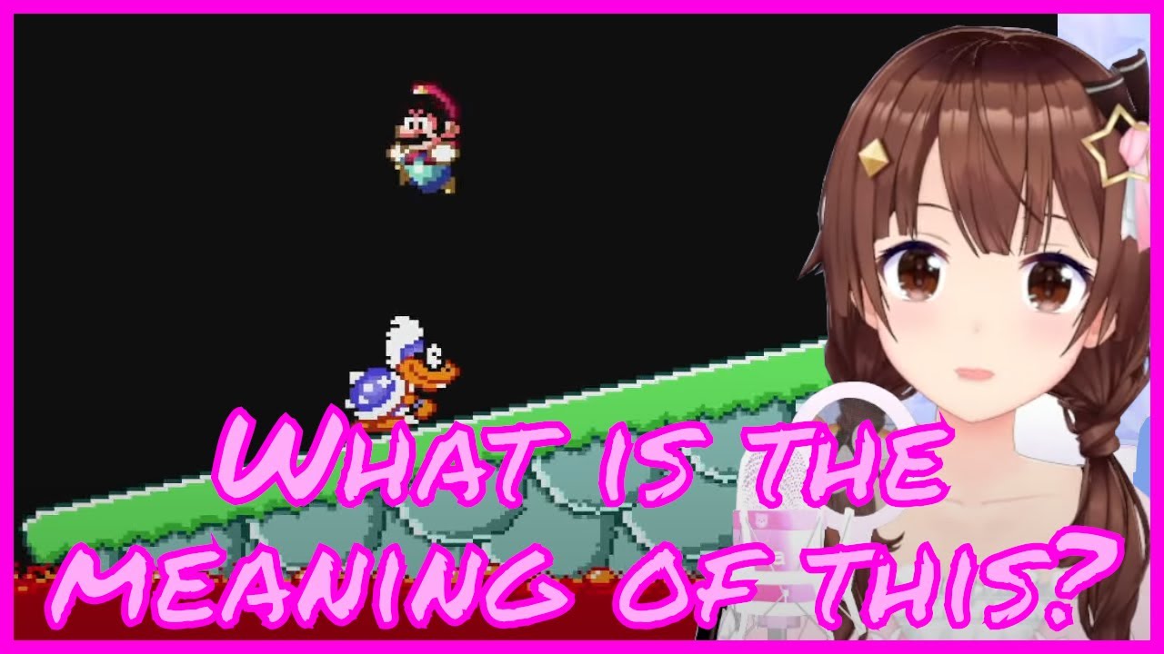 Sora being baffled by everything Super Mario World throws at her [Hololive]