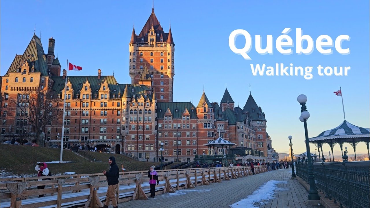 Château Frontenac Toboggan Dufferin ❄| Quebec city Christmas market🎄| Winter Walking Tour 2023 [4K]