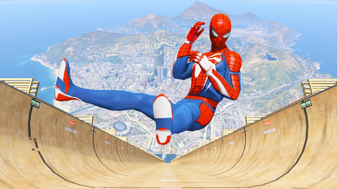 SPIDERMAN CRAZY JUMPS/FALLS #5 (GTA 5 Spider-Man Fails)