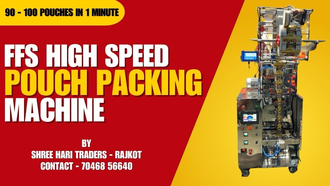 Automatic FFS Pouch Packing Machine in India | 90–100 Pouches/Min | Touch Screen Control
