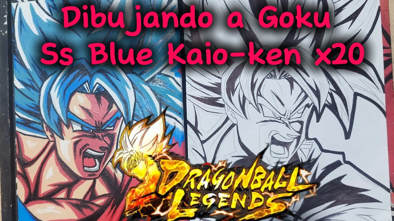 Dibujando a Goku Ss Blue Kaio-ken x20 de Dragón Ball Legends ✨