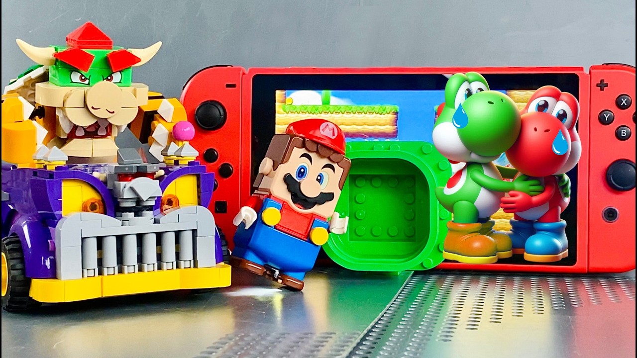 Lego Mario saves Yoshi on Nintendo Switch! #legomario