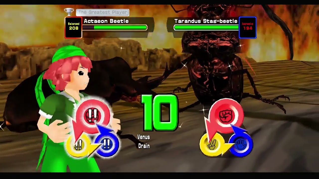 The Greatest Champion Adder Actaeon Beetle Mutant beetles Gameplay [Mushiking 2006 English Version]