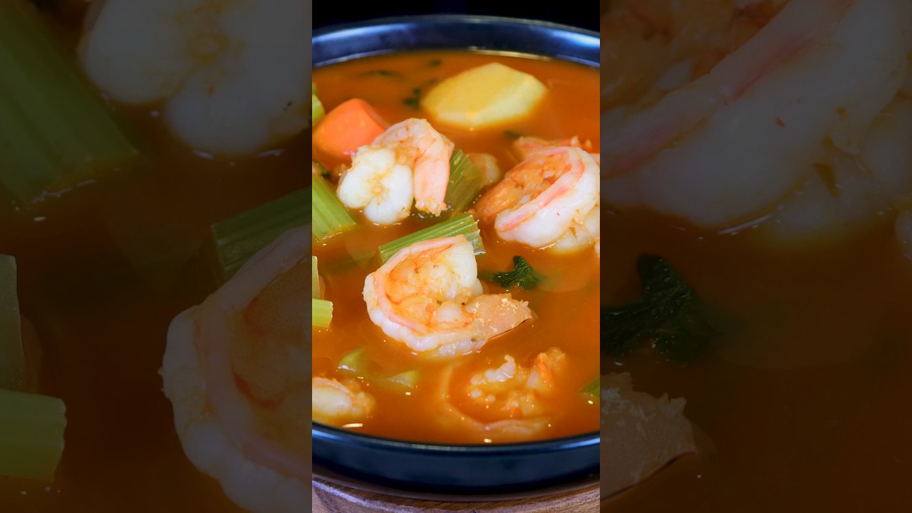 Caldo de Camar&oacute;n F&aacute;cil Mexican Shrimp Soup Easy Recipe #shorts