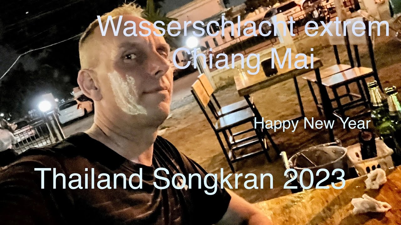 Happy new Year Songkran Chiang Mai Thailand. Grösste Wasserschlacht der Welt,  jeder wird NASS