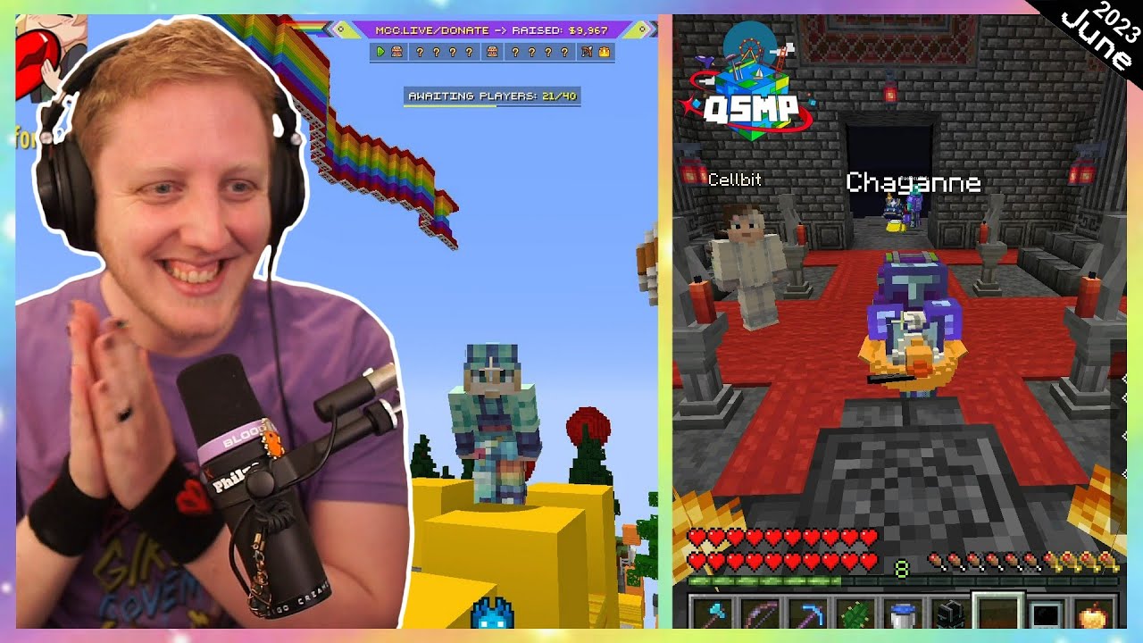 QSMP - Hanging out & MCC PRIDE 2023 W/ Velvet , Tapl & Eret - Philza VOD - Streamed on June 10 2023