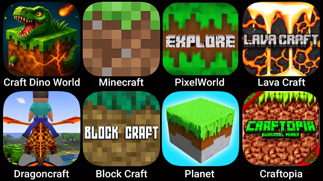 Craft Dino World,Minecraft,PixelWorld,LavaCraft,Dragoncraft,Block Craft,Planet,Craftopia