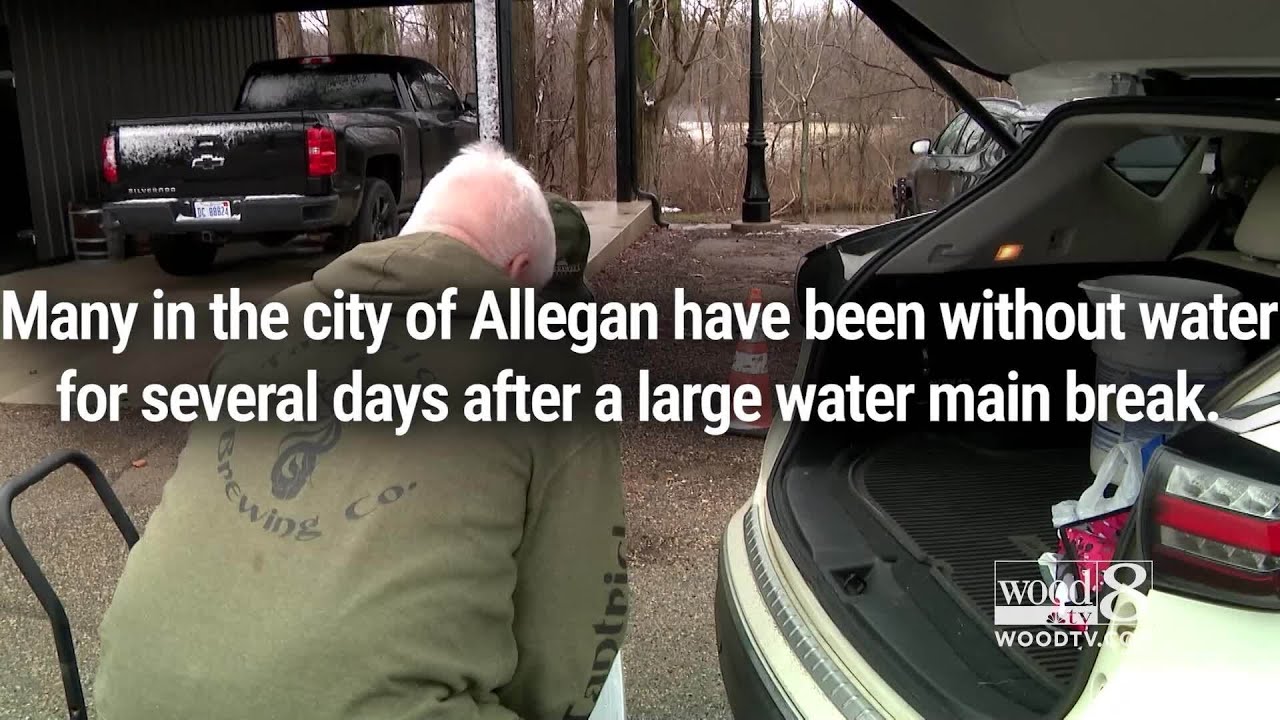 Many in city of Allegan without water after large water main break