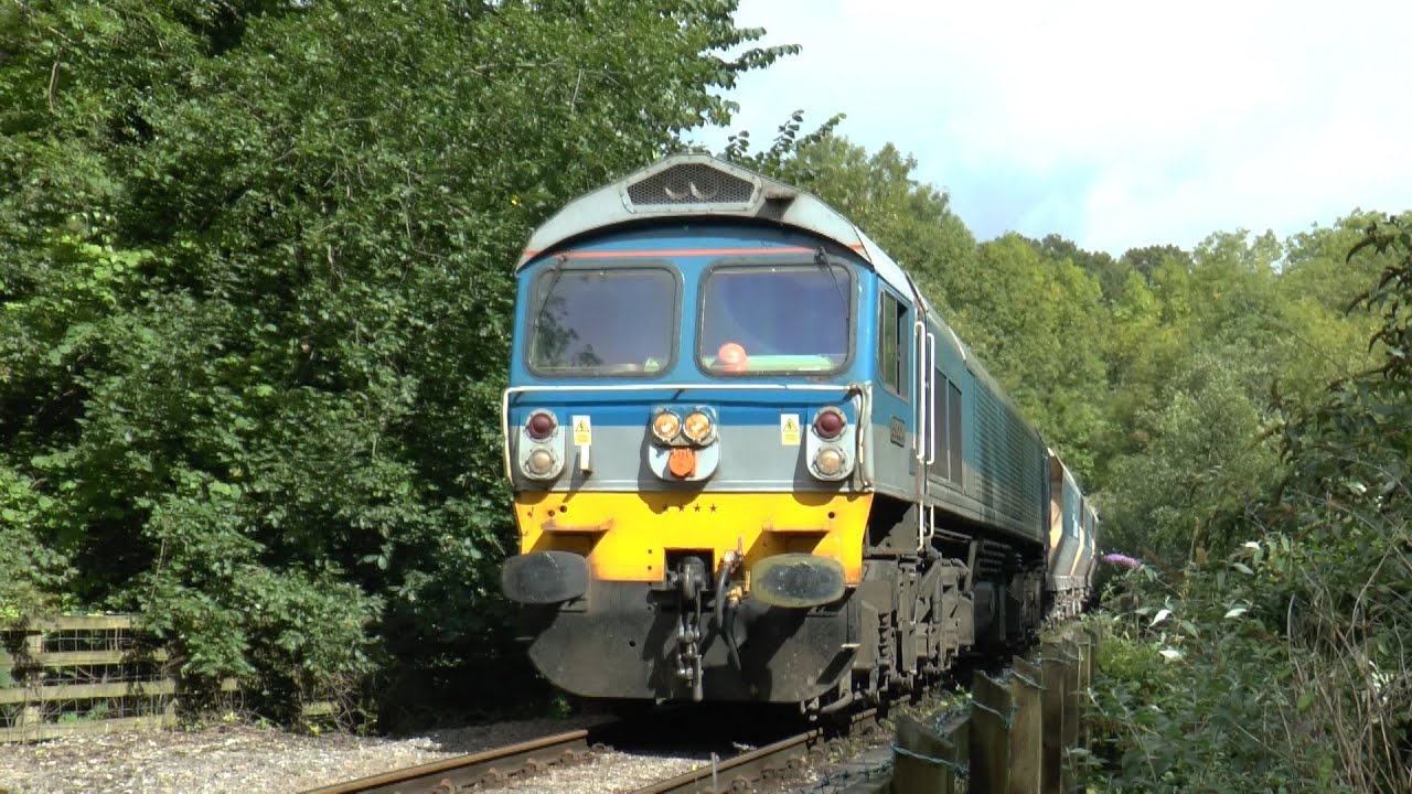 WHATLEY QUARRY LINE FOOTAGE WITH 59005 & 4400 TON STONE TRAINS 16/09/2015