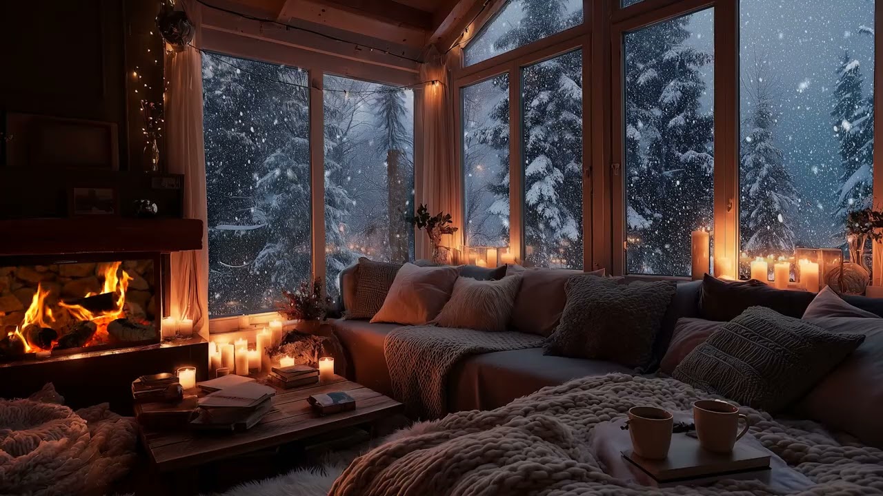 Winter Piano Serenity ❄️ Snow Falling Outside the Window for Calm Mind & Inner Renewal