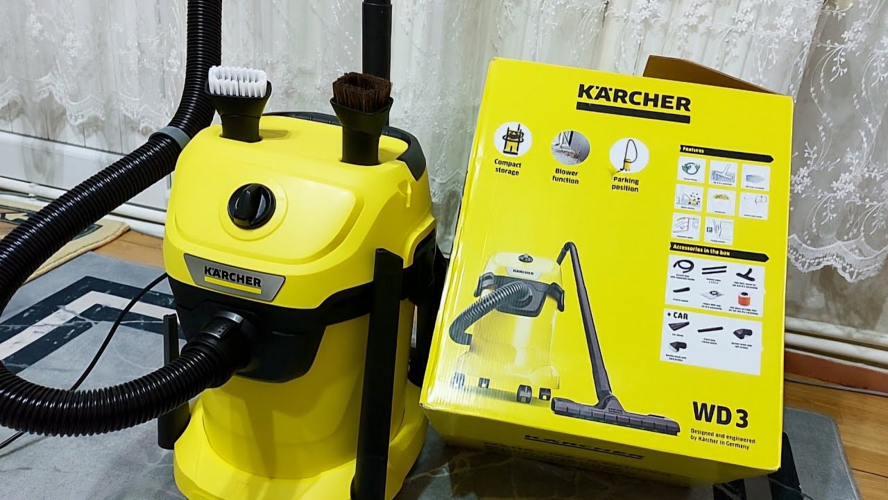 ISLAK-KURU & ÜFLEME Özellikli Karcher Wd3 Elektrikli Süpürge Detaylı İncelemesi👍 V-17/6/20 Car Yyy