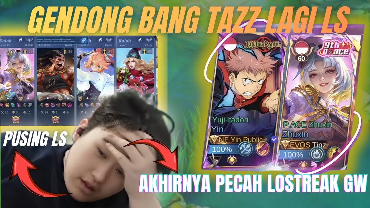 REAKSI BANG TAZZ MABAR BARENG TOP 1 GLOBAL YIN‼️ PUSING BANGET LAGI LS 😭😭
