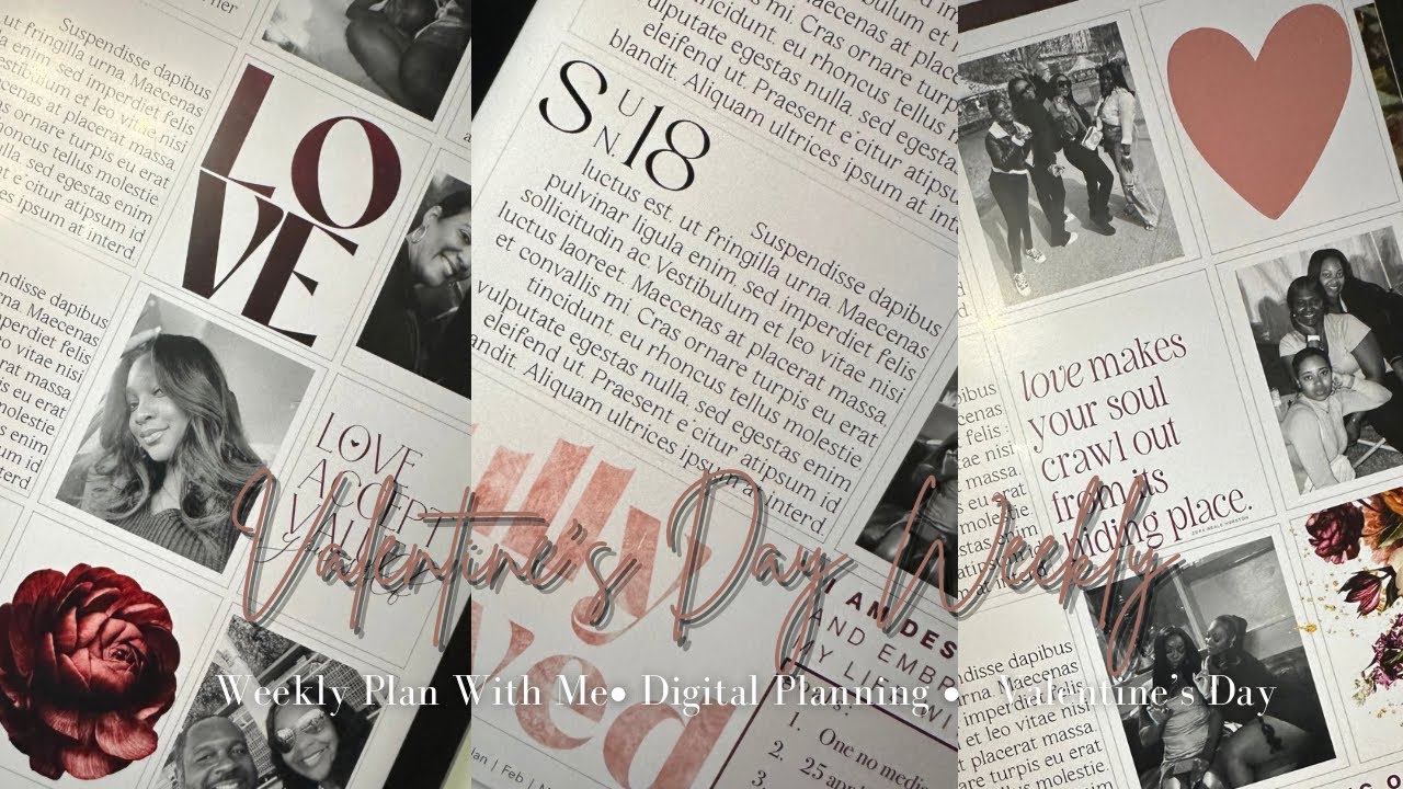 Plan With Me | Weekly Spread Valentine's Day Inspo | Luxbook Planners