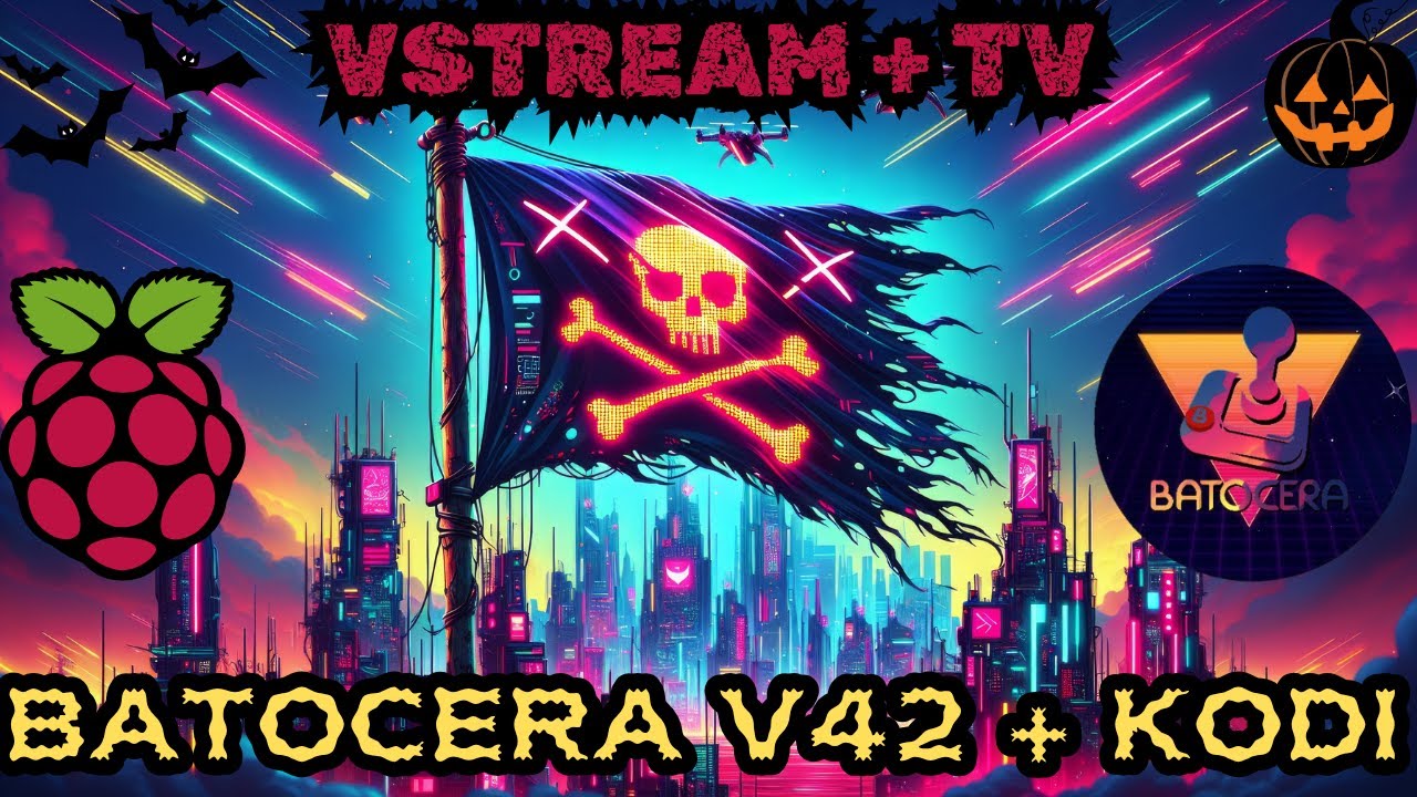 INCREDIBLE TV + MOVIES FREE | BATOCERA + KODI + VSTREAM | RASPBERRY PI 5 | #retrogaming #streaming