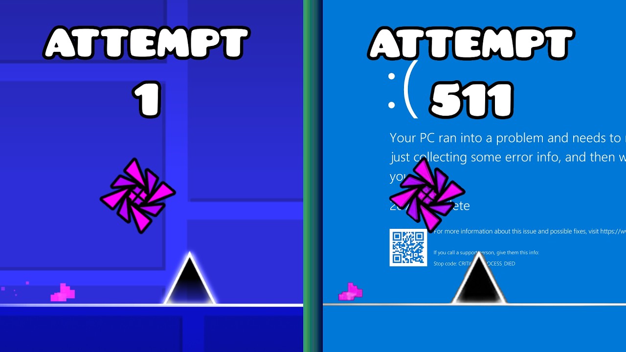 Geometry Dash, but dying deletes a file in system32