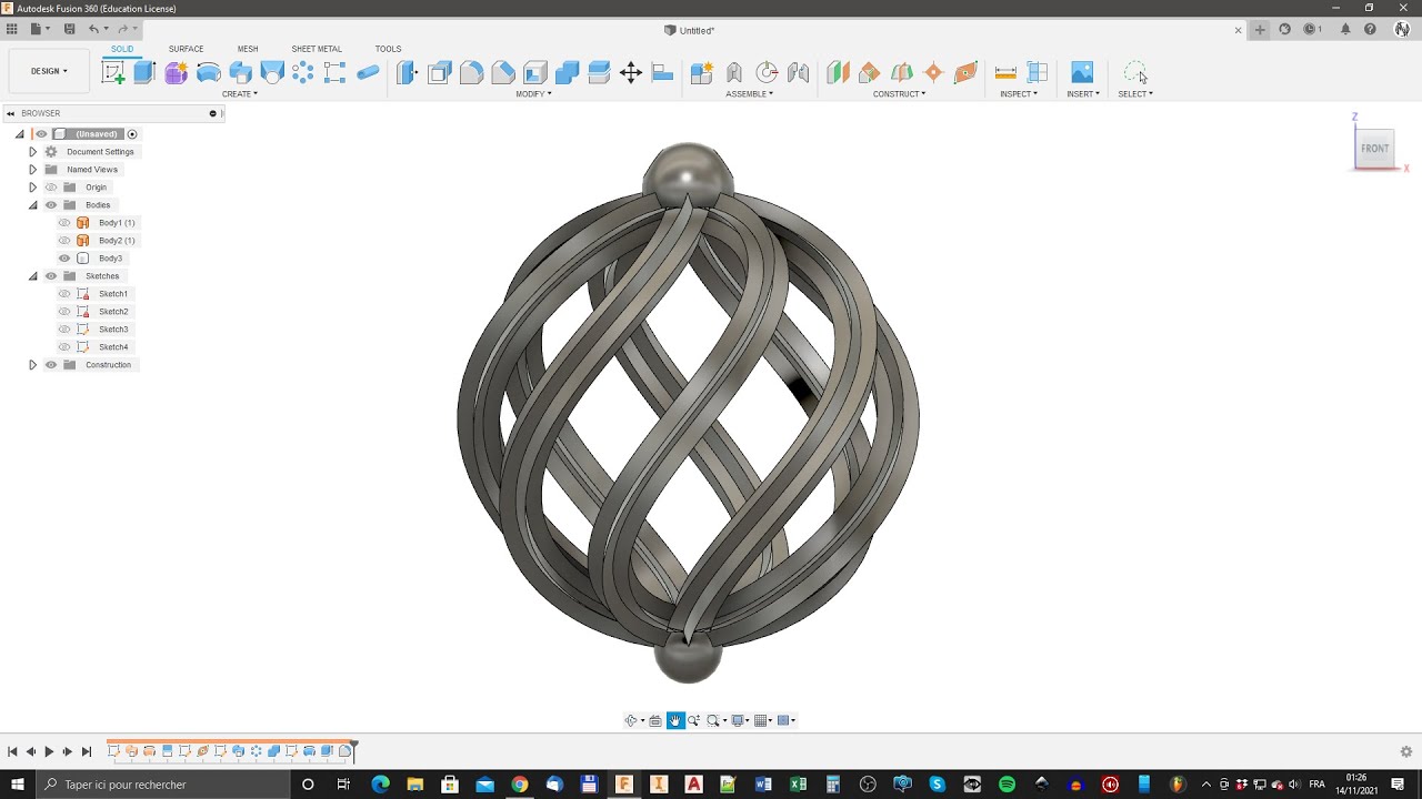 Les Tutos Fusion 360 de Manu - Une boule de Noël - #LTF360DM