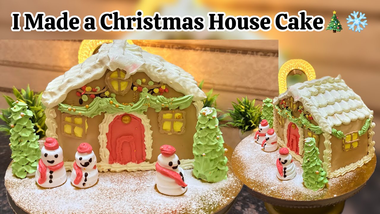 I Made a Christmas House Cake for the First Time 🎄🏠 | Cozy Cake Decoration |Cake Ideas For Christmas