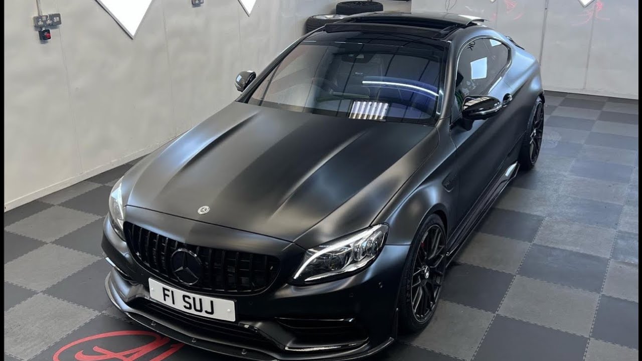 MERCEDES C63 WRAPPED IN SATIN BLACK