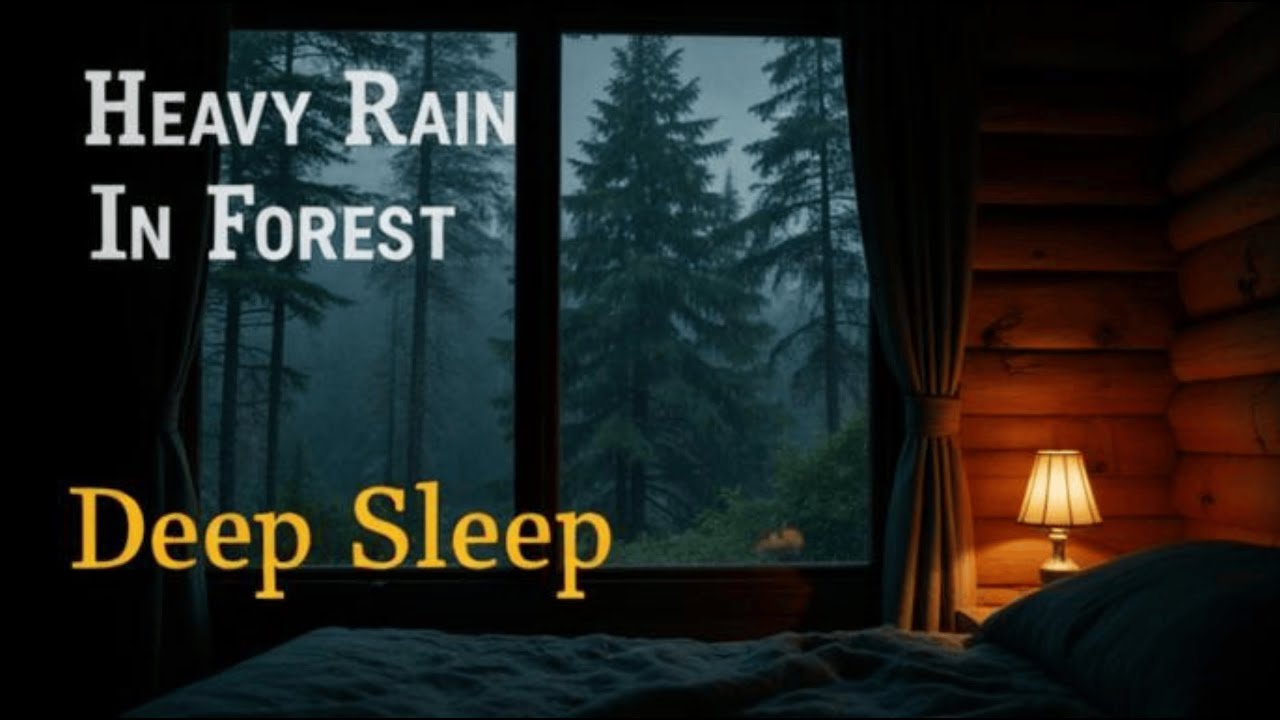 HEAVY RAIN in a Forest Cabin   Sleep Story for Deep Relaxation