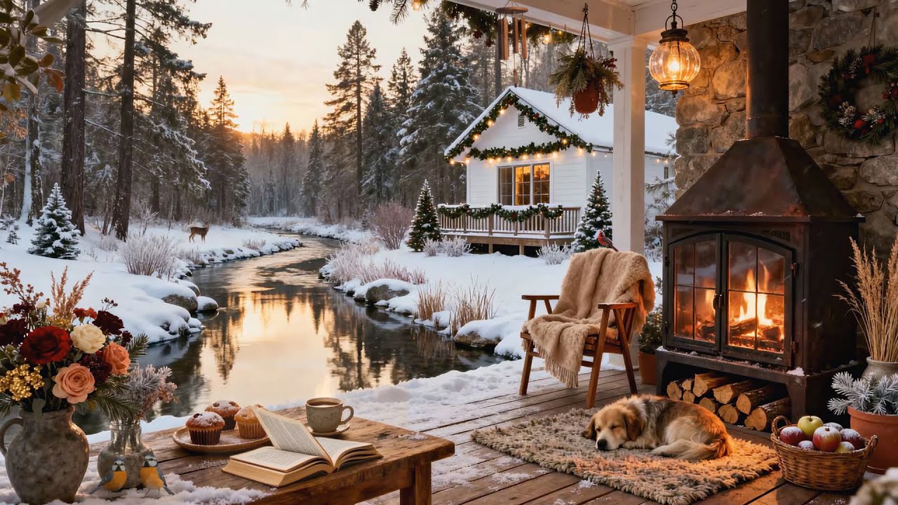 You Wake Up to a Winter Morning 🔥🌅 Fireplace Glow, Open Book and Peaceful Sunrise Silence