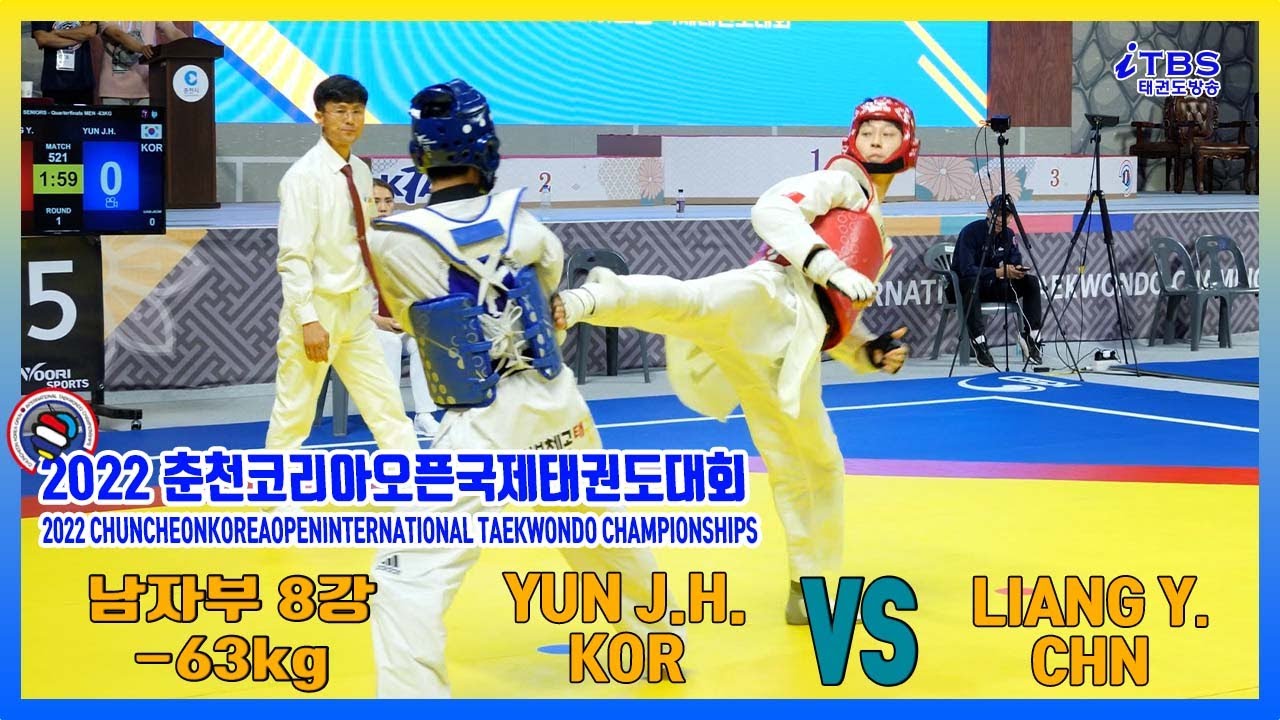 [2022춘천코리아오픈]｜[윤준혁 8강] KOR YUN JOON HYUK vs CHN LIANG YUSHUAI.남자부 -63KG｜
