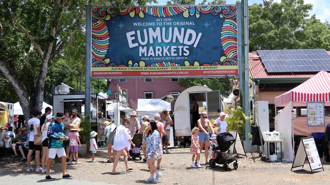 Eumundi Markets | Eumundi, Sunshine Coast, Australia - 4K Walking Tour 2025