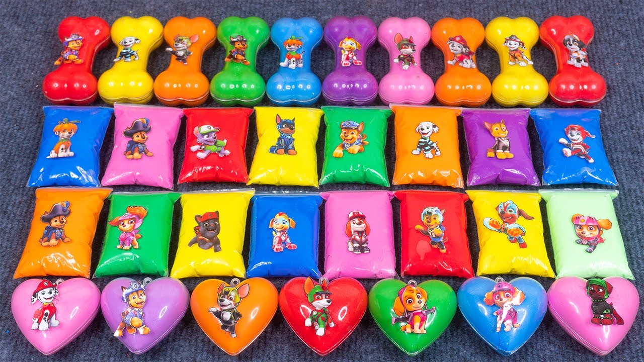 Paw Patrol Mixing ASMR 💖 Skye, Ryder, Chase, Marshall, and Friends with Satisfying Slime Sounds.