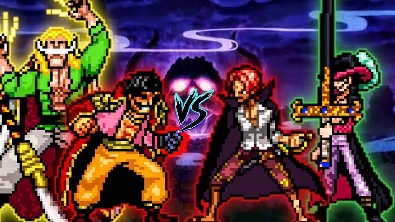 Prime White Beard OP & Prime Gol D Roger V2 OP VS Shanks OP & Mihawk OP in Jump Force Mugen🔥