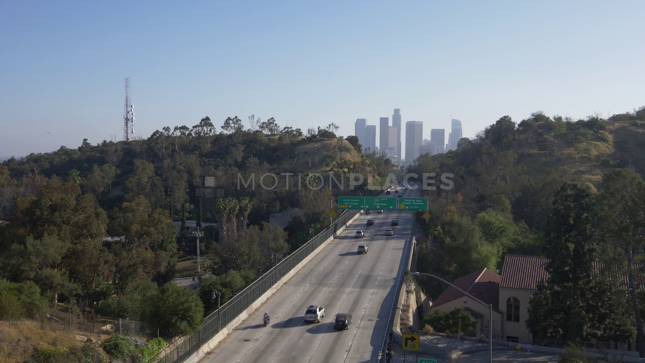 LA Freeway Skyline Free Stock Footage
