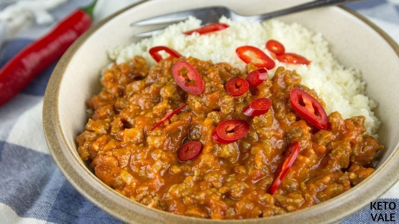 Keto Chilli with Cauliflower Rice Low Carb Recipe