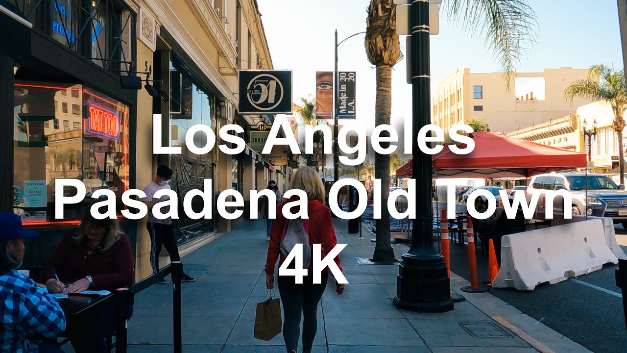 Los Angeles Pasadena Old Town Walking Tour-California USA 4k Quality 3D Binaural Sound ASMR Travel