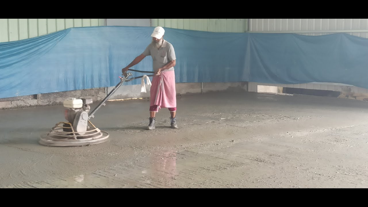 Construction chemical point's services  neat cement finishing floor hardener with towel machine