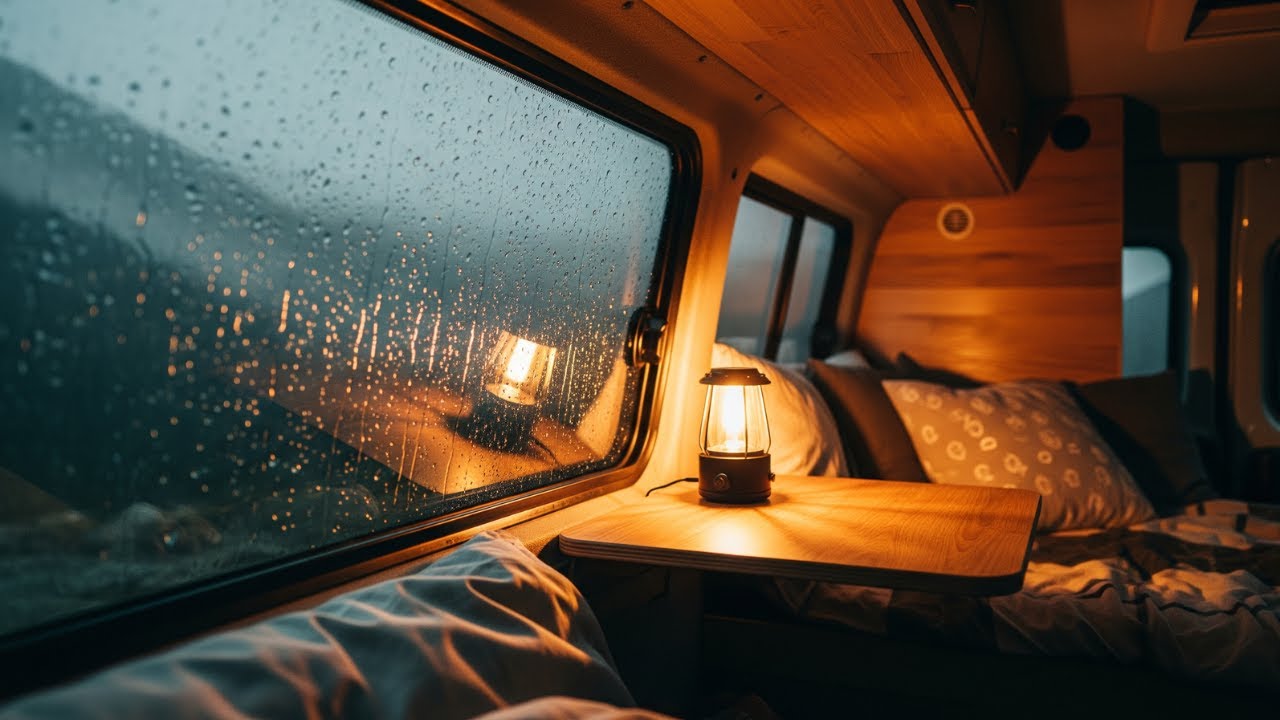 Calming Mountain Rainstorm ⛰️ | Heavy Rain on Camper Roof for Deep Sleep & Stress Relief