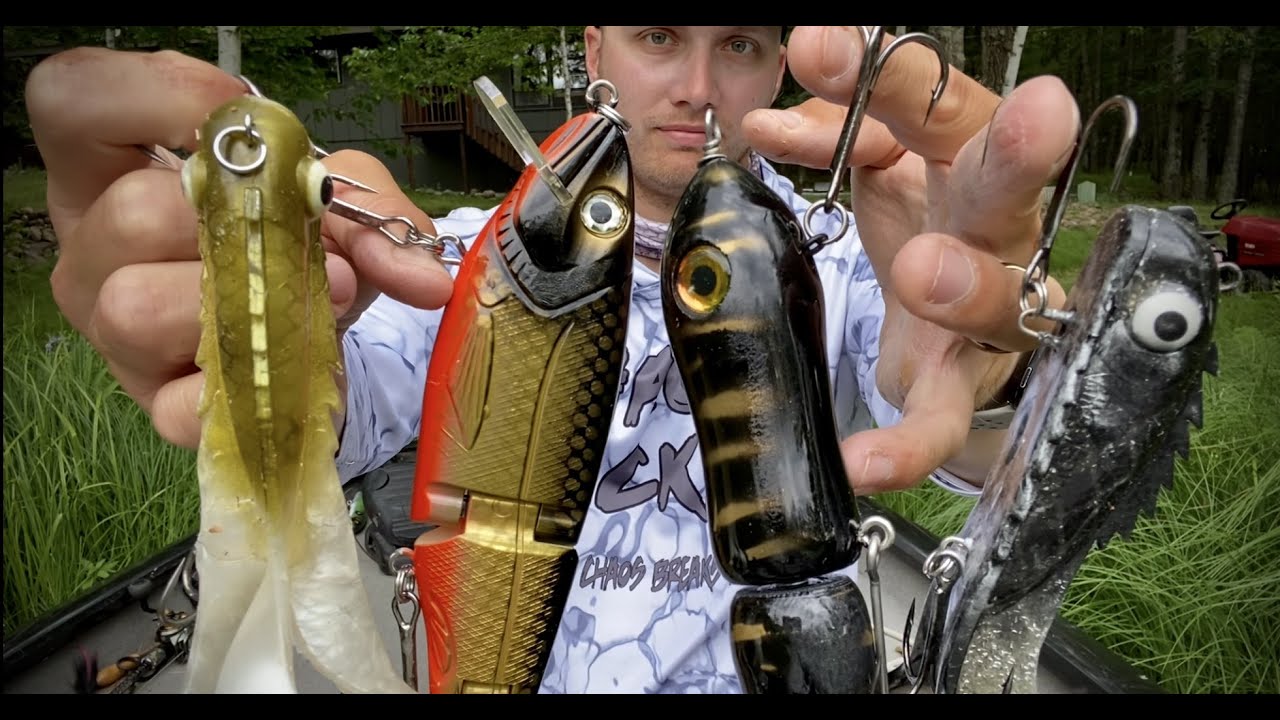 CHAOS TACKLE Muskie Lures Tackle Talk, Northern Wisconsin Musky Baits - Topwater, and Rubber!