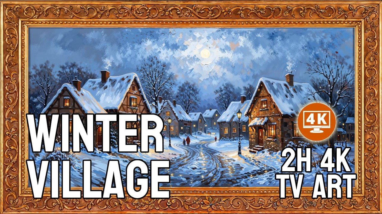 Cozy Winter Cabin Lights | 4K TV Art | 2 Hours Calm Night Loop