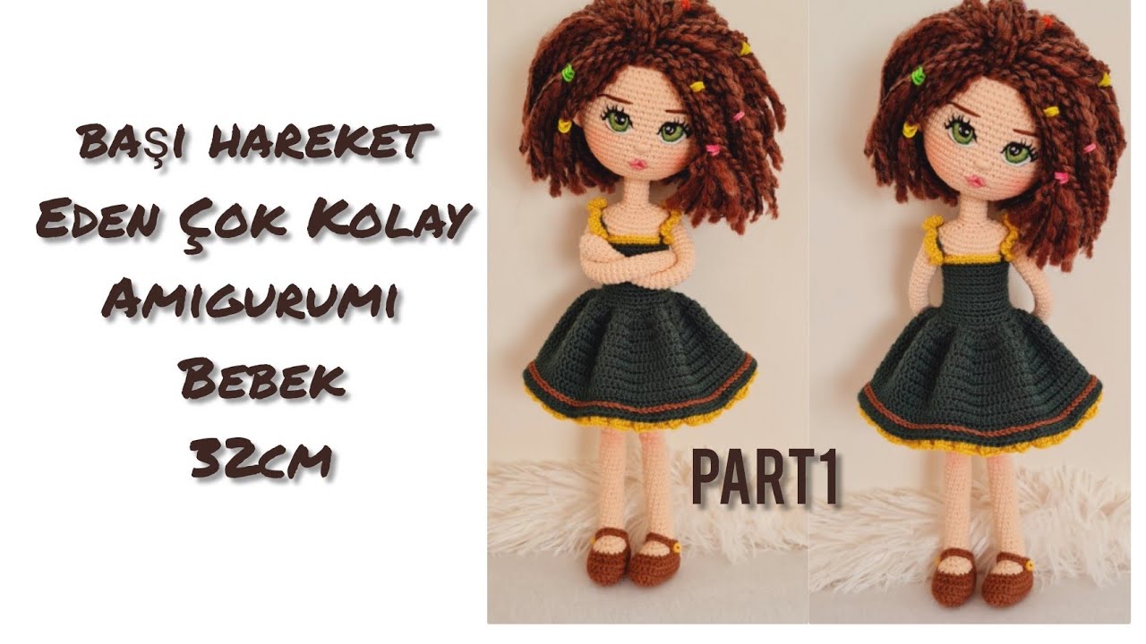 PART1 :Başı Hareket Eden Çok Kolay Amigurumi Bebek(ENG SUBTİTLES ON)