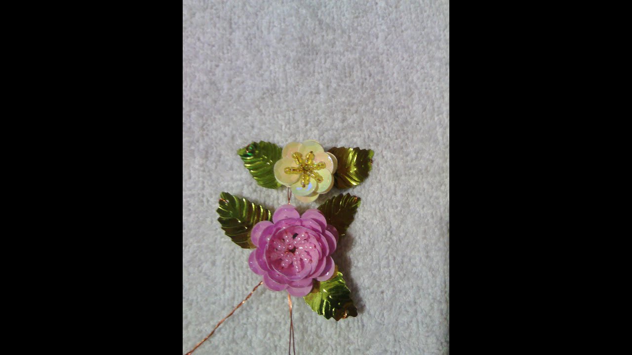 rosas de lentejuela con chaquira