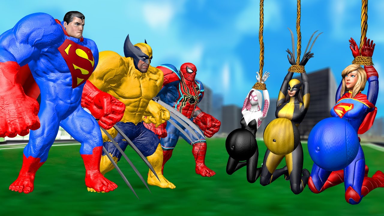 Rescue SUPERHEROES SHE HULK Family & SPIDER GIRL, WOLVERINE  GIRL | LIVE ACTION STORY