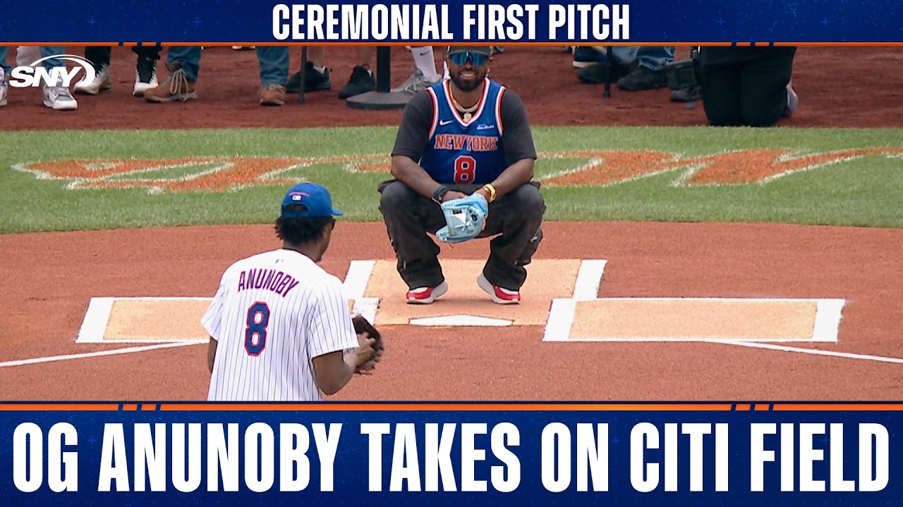 Gwiazda Knicks, OG Anunoby, wykonuje pierwszy rzut na Citi Field i opowiada o kibicowaniu Mets or...