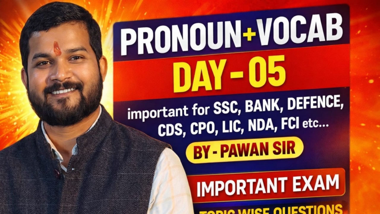 PRONOUN + VOCAB CLASS 05 SSC | Railway | Banking | Bihar Exams Preparation | UDAAN ONLINE CLASSES